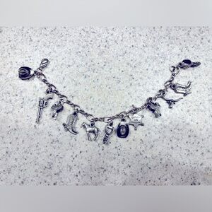 Vintage Western Cowboy Cowgirl Charm Bracelet
